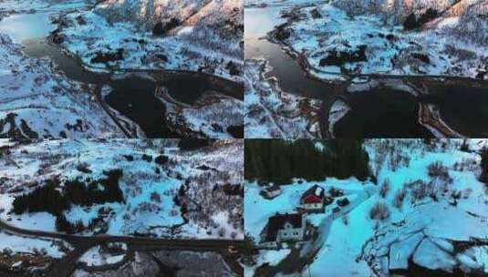 4K航拍挪威斯沃尔韦尔小镇风光无限高清在线视频素材下载