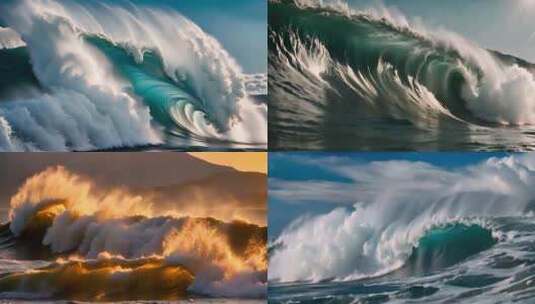 翻滚的海浪巨浪高清在线视频素材下载