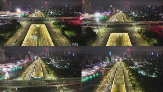 珠海大道夜景珠海城市道路高清在线视频素材下载
