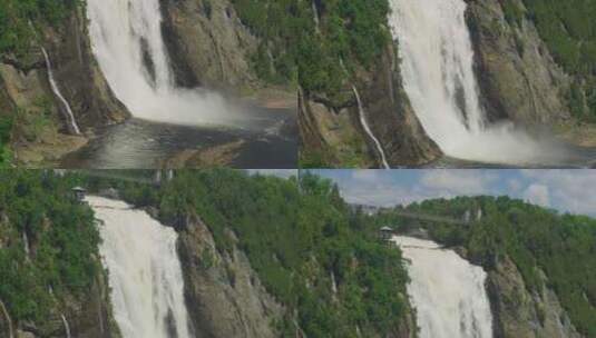 蒙莫伦西瀑布的倾斜高清在线视频素材下载