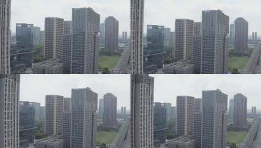 「有版权」航拍昆山花桥城市建筑4K-1高清在线视频素材下载