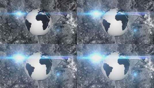 地球行星纹理球体地球动画和地球照明背景，高清在线视频素材下载