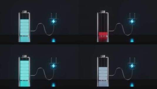 电池充电的概念动画高清在线视频素材下载