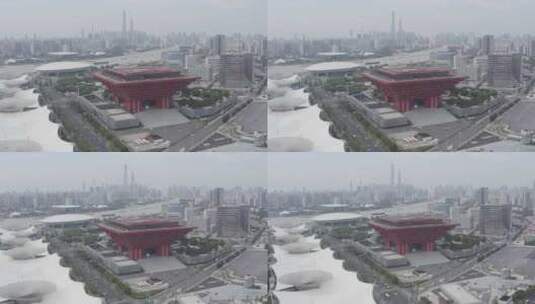 4K原素材-航拍上海世博展览馆-5高清在线视频素材下载