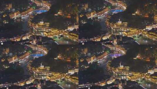 凤凰古城夜景高清在线视频素材下载