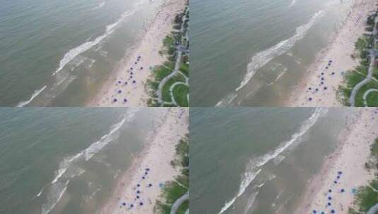 大海沙滩海浪航拍高清在线视频素材下载