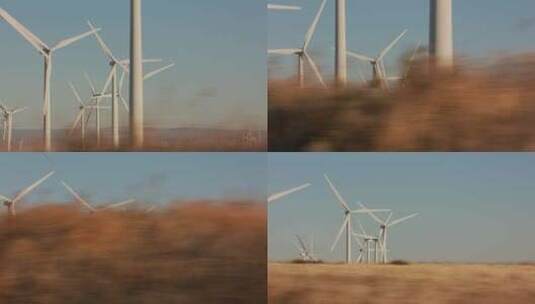 风力涡轮机，涡轮机，风电场，无人机高清在线视频素材下载