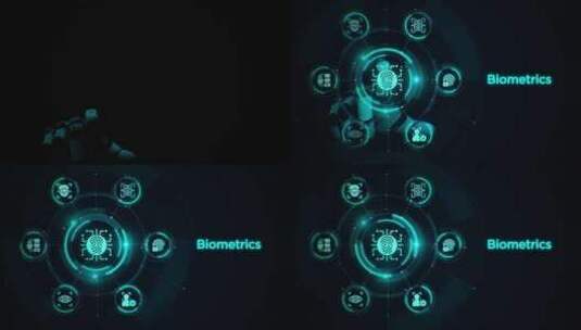 生物识别机器人触摸屏高清在线视频素材下载