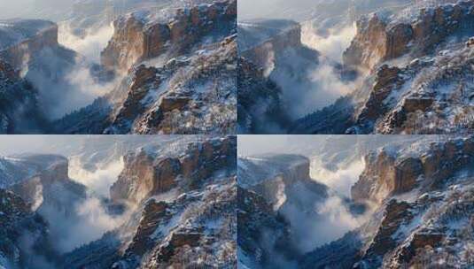 冬天积雪覆盖的长白山风景高清在线视频素材下载