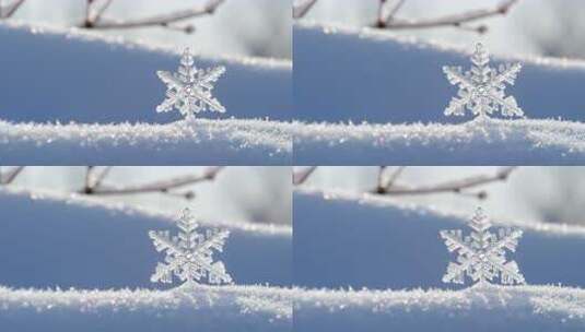 微距雪花冰晶生长高清在线视频素材下载