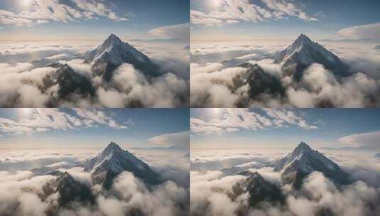 雪山云海日出全景高清在线视频素材下载