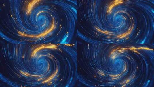 科技感蓝色金色阿拉伯数字线条漩涡高清在线视频素材下载