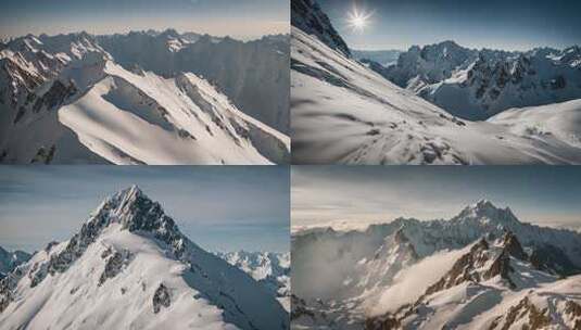 唯美高原雪山山峰雪原高清在线视频素材下载