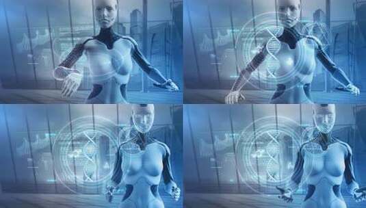 ai人工智能机器人商务办公网络科技高清在线视频素材下载