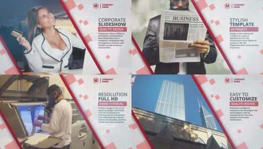 红白色商业公司宣传介绍视频幻灯片AE模板高清AE视频素材下载
