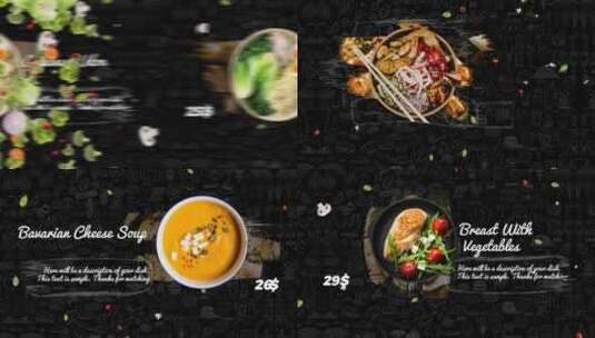 美观创意食品菜单推广食物促销AE模板高清AE视频素材下载