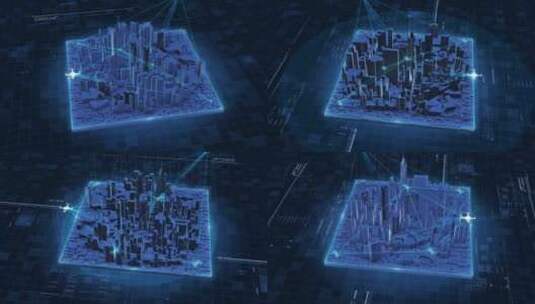三维城市无人机扫描定位ae模板高清AE视频素材下载