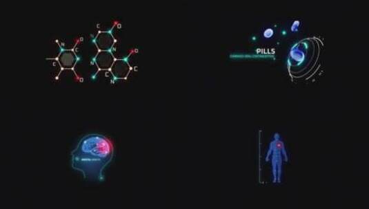 具有高细节未来派赛博朋克HUD医疗元素高清AE视频素材下载