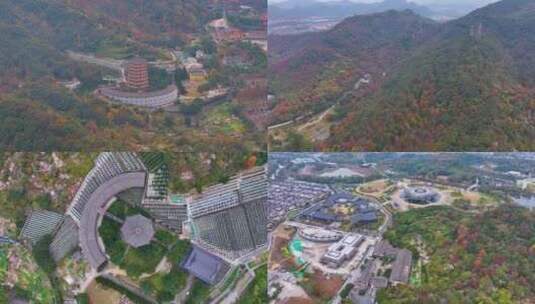 浙江绍兴会稽山大禹陵景区航拍越城区风景大高清在线视频素材下载