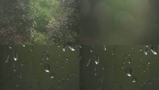 玻璃上的雨滴高清在线视频素材下载