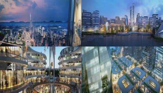 三维高端未来城市建筑漫游城市规划海滨城市高清在线视频素材下载