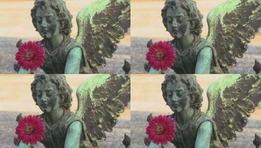 天使雕塑高清在线视频素材下载