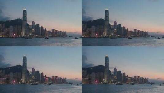 黄昏时的香港城市高清在线视频素材下载