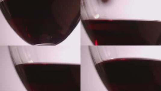 玻璃杯中的红酒特写高清在线视频素材下载