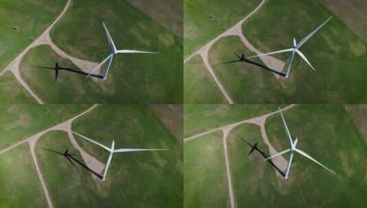 风电 风能 新能源 航拍 风车 山上高清在线视频素材下载