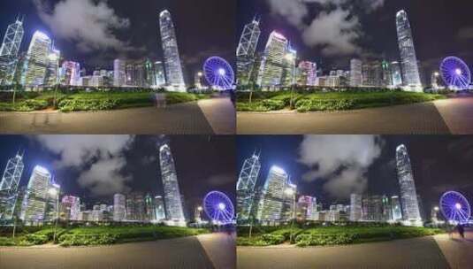 香港城市夜景延时高清在线视频素材下载