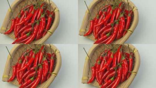 4K小红辣椒食材调味品高清在线视频素材下载