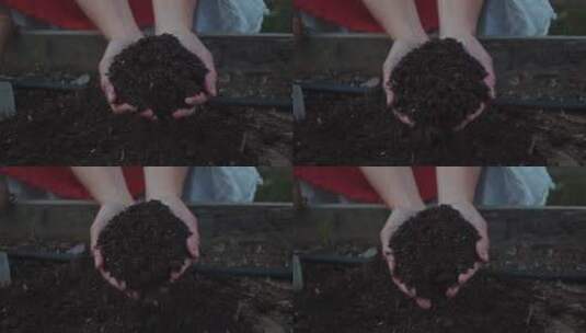 手捧土壤肥料高清在线视频素材下载