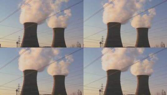 蒸汽从核电站升起高清在线视频素材下载