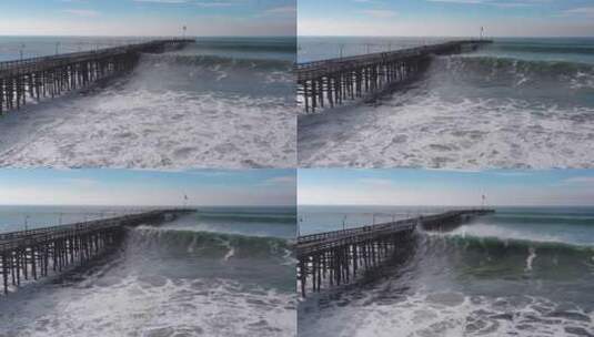飓风卷起巨大的海浪高清在线视频素材下载