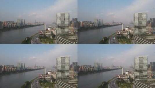 珠江沿岸航拍高清在线视频素材下载