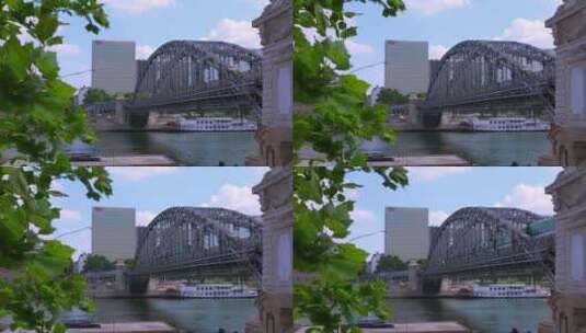 地铁穿过一座桥梁高清在线视频素材下载
