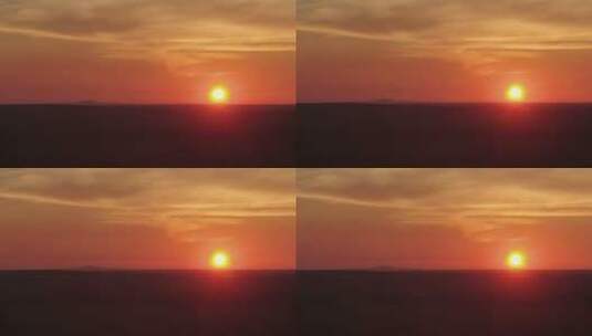 【夕阳】平原上的日落高清在线视频素材下载