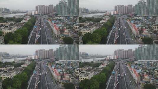 广州早晨的城市道路高清在线视频素材下载
