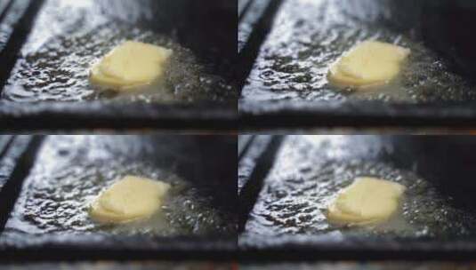 美食类煎酥油煎黄油高清在线视频素材下载