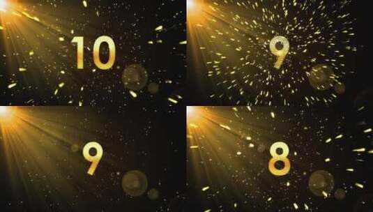BG0006金色粒子爆炸10秒倒数视频高清在线视频素材下载