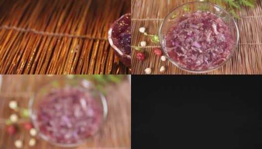 【镜头合集】养生粥品紫薯银耳羹高清在线视频素材下载