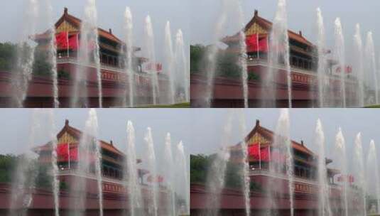 北京天安门前的喷泉特写高清在线视频素材下载