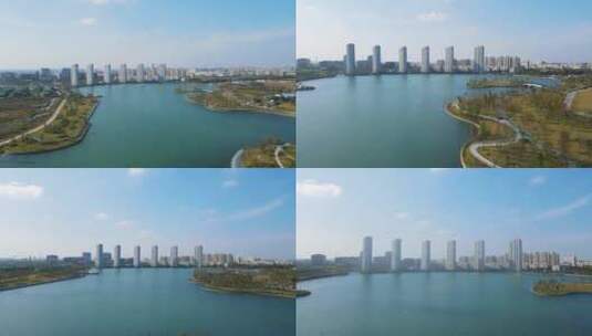 上海市闵行区兰香湖航拍全景4K超清高清在线视频素材下载