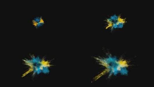 蓝黄色调粉末爆炸慢动作 (7)高清在线视频素材下载