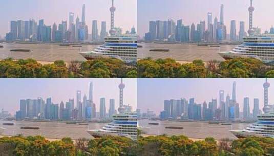 上海北外滩邮轮码头高清在线视频素材下载