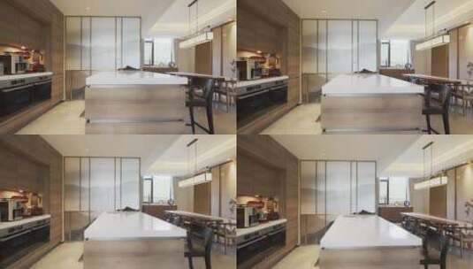 现代简奢豪宅开放式厨房高清在线视频素材下载