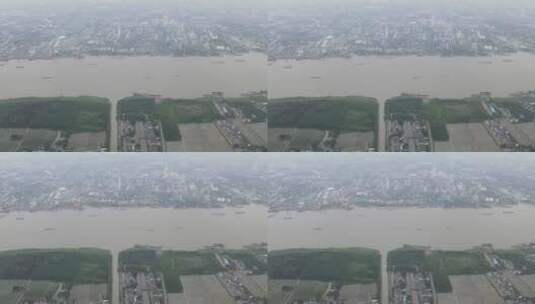 上海水渠灌溉连接黄浦江4K航拍高清在线视频素材下载