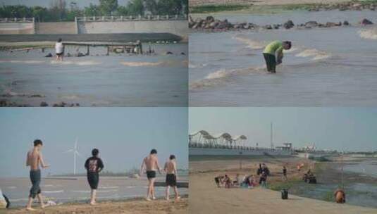 滨海县月亮湾-景点实拍高清在线视频素材下载