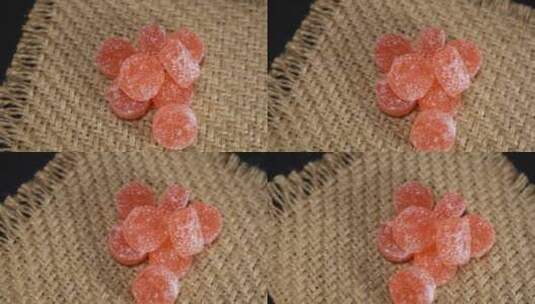 橘红色糖果软糖高清在线视频素材下载