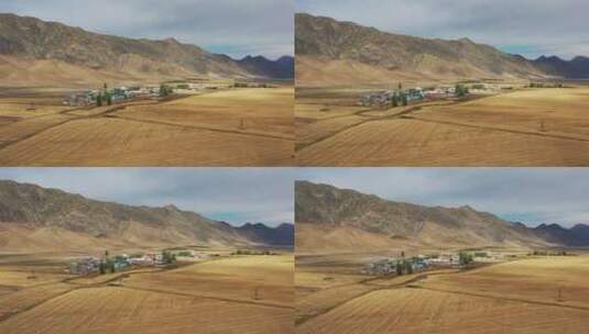新疆阿勒泰可可托海农场秋天的风光高清在线视频素材下载